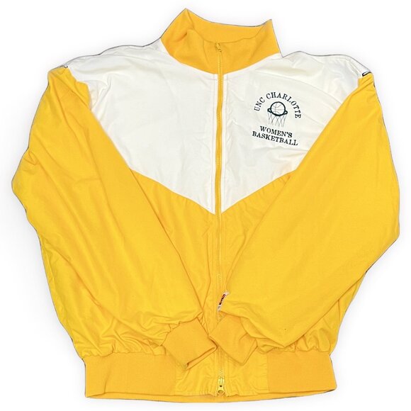 XL (W) | Vintage 90s UNC Charlotte Basketball Yellow White Windbreaker - Picture 1 of 5
